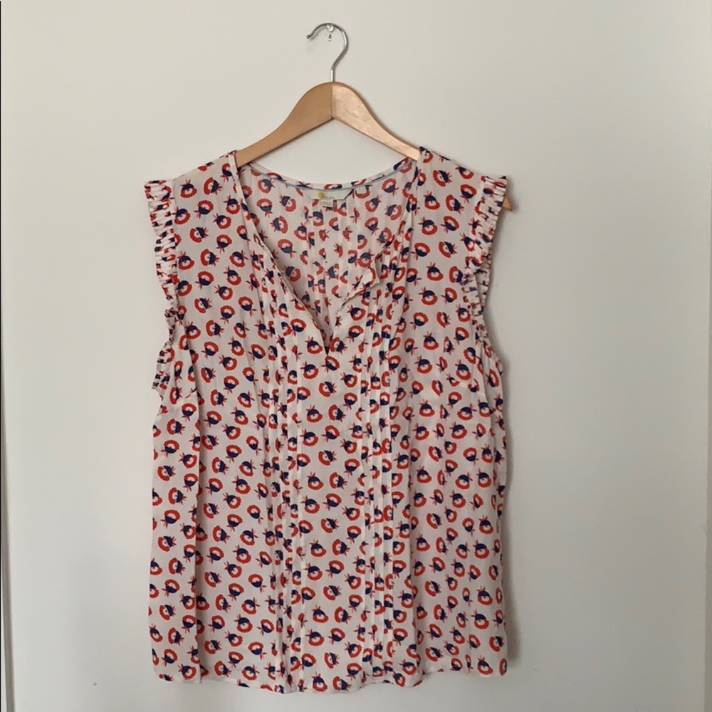 Boden Pleated Sleeveless Blouse